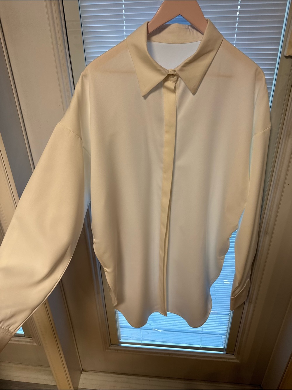 Warm Cream Button-Down Blouse
